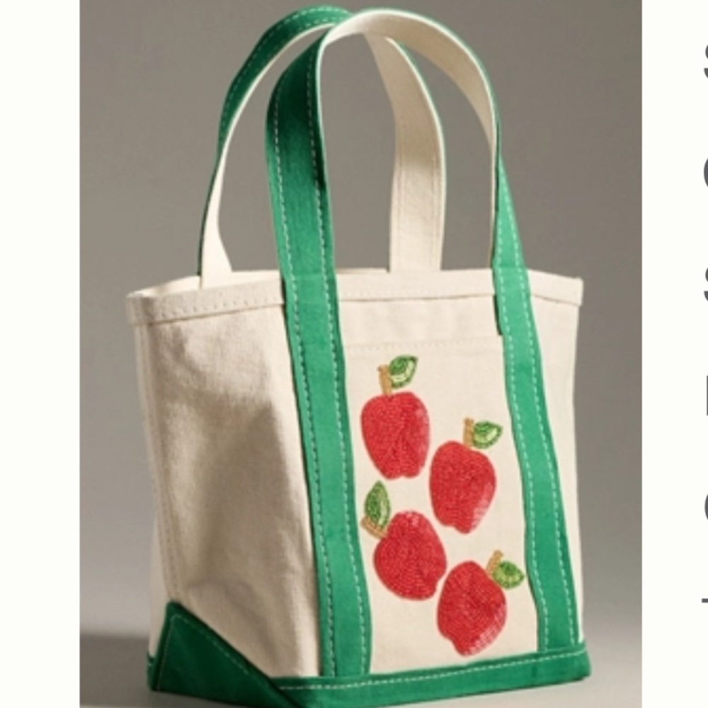 NWOT Anthropologie Beaded Canvas Tote